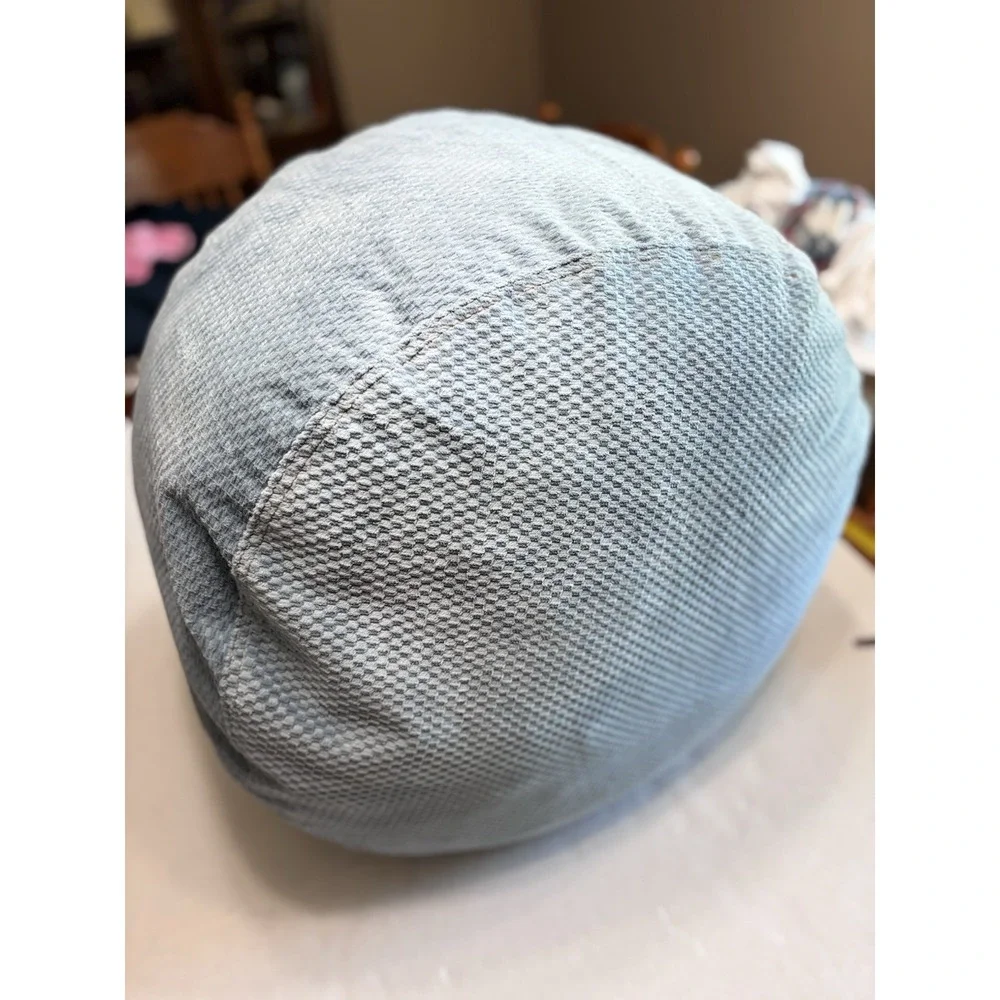 CordaRoy's Chenille Footstool Ottoman Light Blue 22